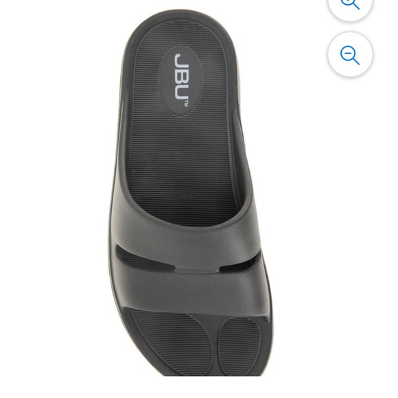 JBU black  Comfort Cut Out Dover Round Toe Wedge Slip On Slide Sandals N… - Picture 1 of 6